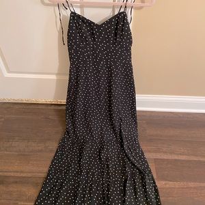 Black and white polka dot maxi dress